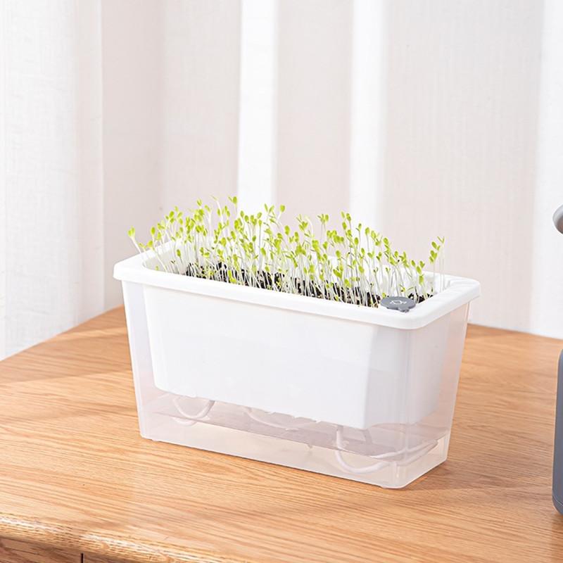 Self Watering Planter Flower Pot Lazy Flower Pot Automatic Water-Absorbing Flowerpot Double Layer Plastic Balcony Planter