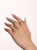 Qiong Yao 2mm Women's Color Block Stackable Interlocking Ring Set