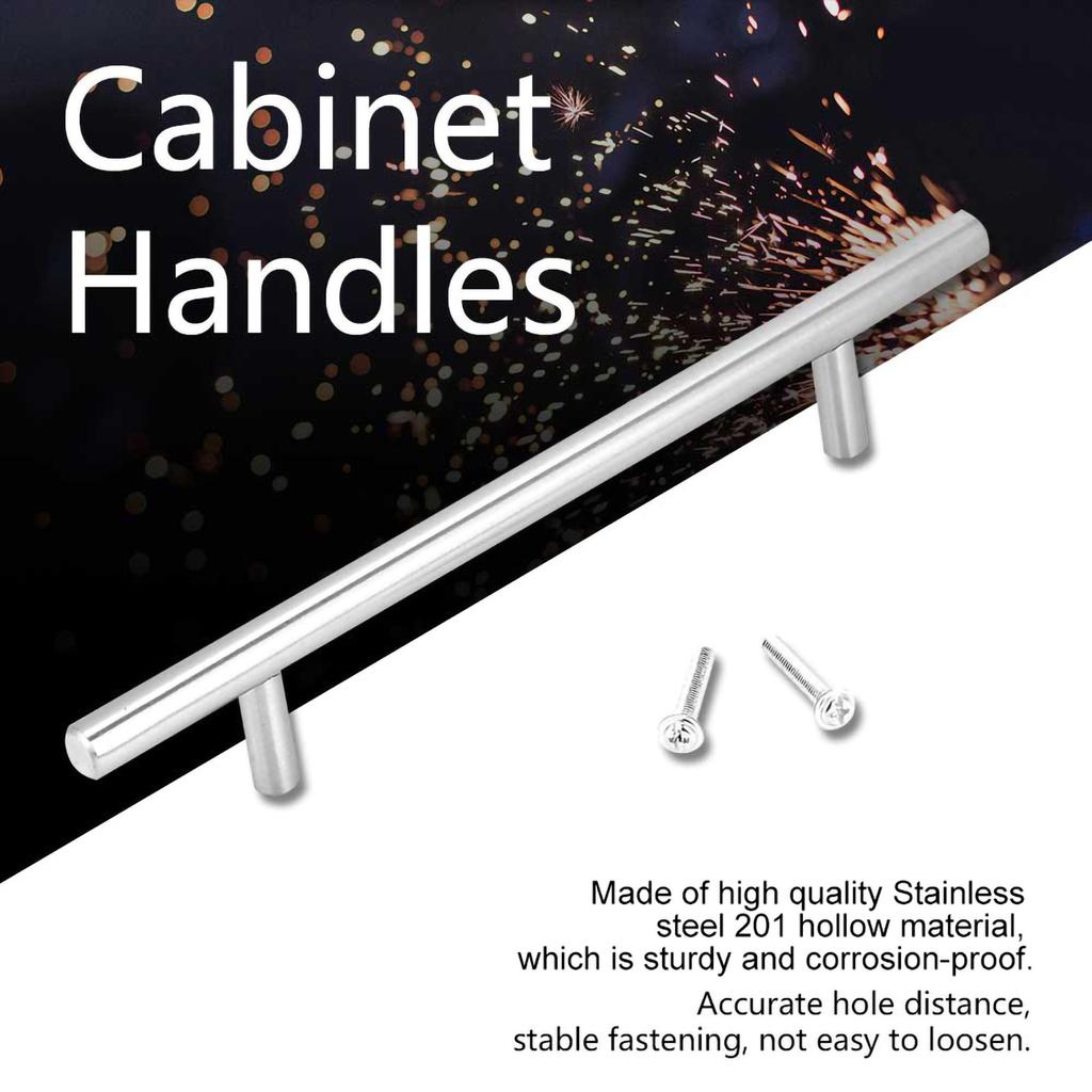 Nerezové T-tyčové úchytky a knoflíky na skříňky, kuchyňské dveřní madlo na nábytek (250 mm)
