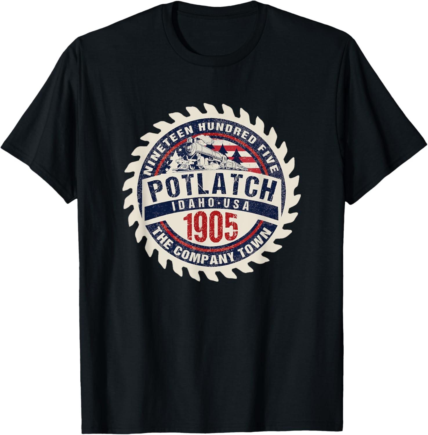 Potlatch Idaho 1905 Company Town Sawmill Railroad Novelty T-Shirt S разноцветный