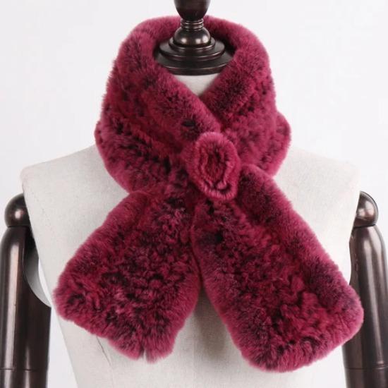 Winter Women Real Rex Rabbit Fur Scarf Natural Warm Soft Rex Rabbit Fur Muffler Lady Genuine Rex Rabbit Fur Scarves