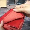 Genuine Leather Zipper Coin Purse & Card Holder with Key Ring