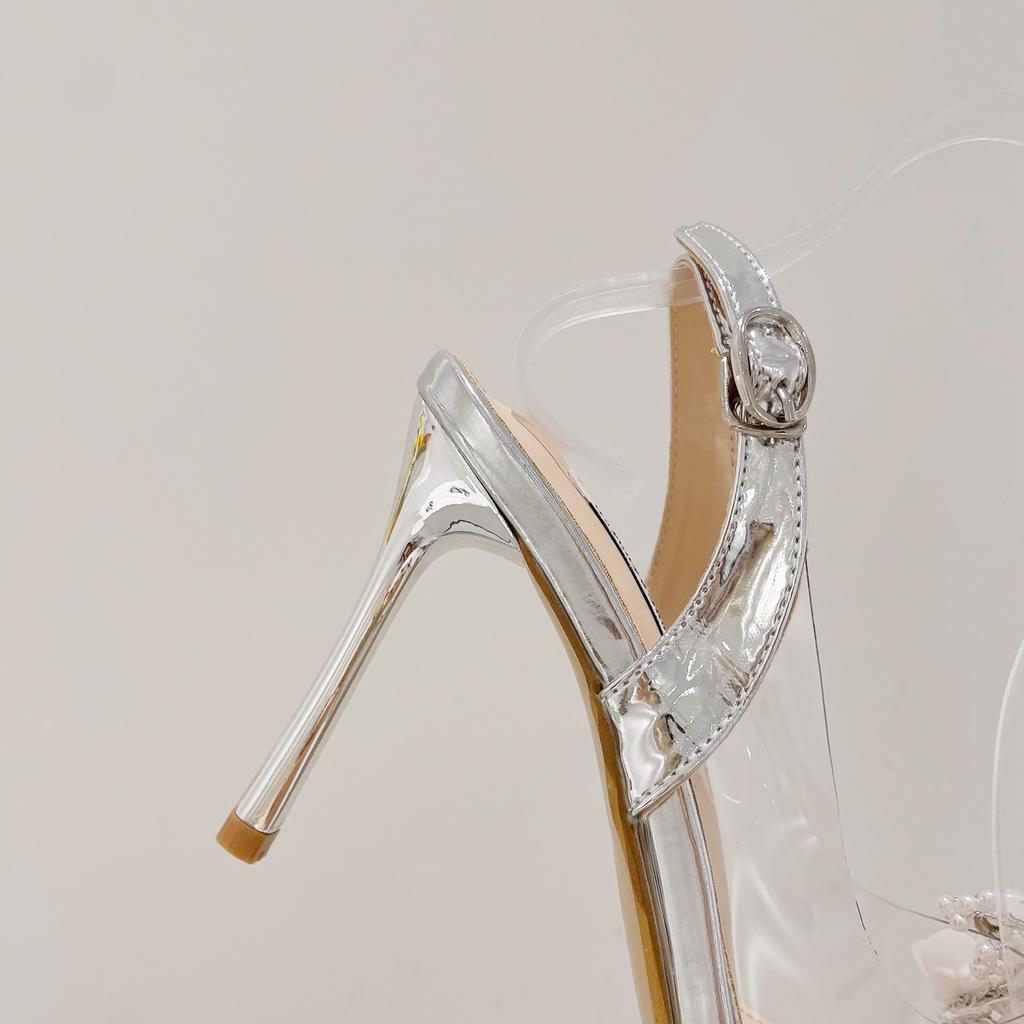Fashion Street Style Pointed Toe Women Pumps Sexy Clear Perspex High Heels Shoes Designer Wedding Banquet Sandals Zapatos De Mujer