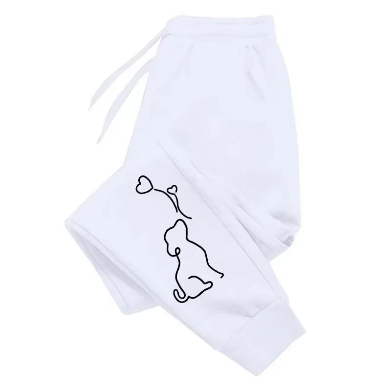 Womens Sweatpants Cute Dog Printing Casual Pants Daily Outdoors Sports Jogging Trousers Soft Woman Pants Street