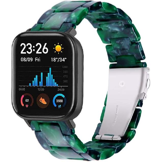 FitTurn Resin Bands Compatible with Amazfit Active 2 Square/1/Bip 3 Pro/Bip/GTS 4/GTS 4 Mini/GTS 3/GTS 2/GTS 2e/GTS 2 Mini/GTR 42mm Watch Replacement