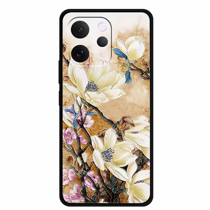 For Vivo S50 5G Case 3D Emboss Flower Black Silicone Soft Back Cover Case For Vivo S50 2025 Phone Case 6.59" Coque V2528A Fundas