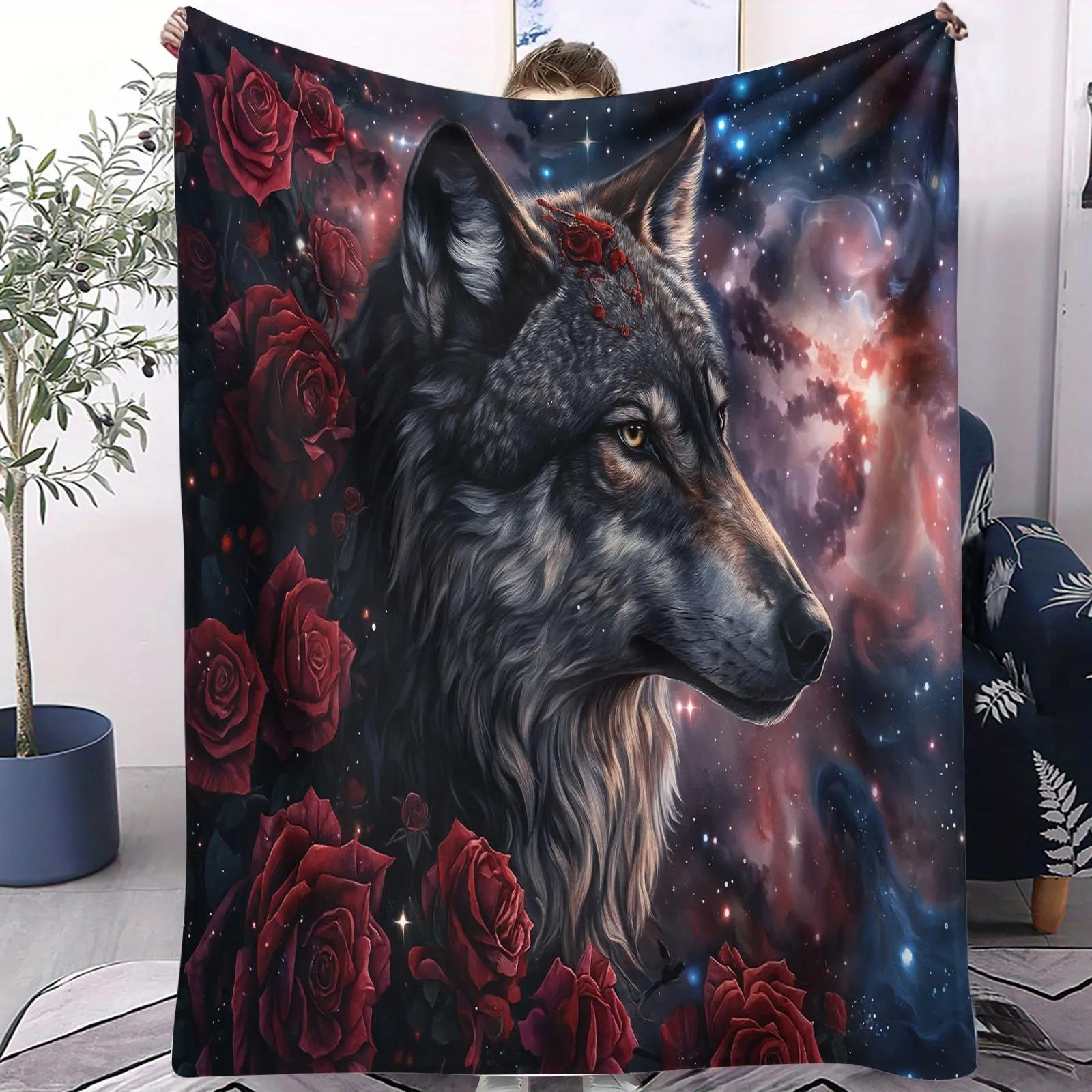 Fantasy Wolf Design Blanket - Warm Couch Cover for Home Lounging, Comfy Throw for Evening Rests, Versatile Decor Blanket 70x100cm