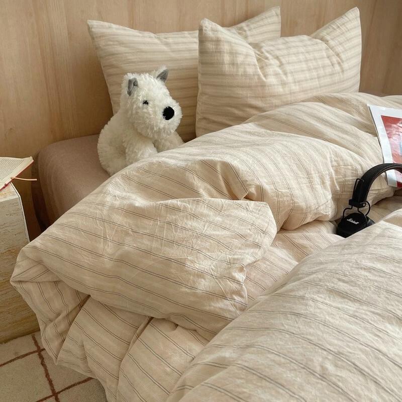 OEING Victoria Beige Washed Cotton Bedding Set