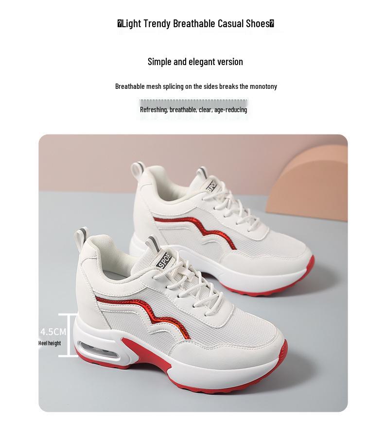 Women's Air Cushion Thick Sole Casual Sports Shoes: Versatile Height-Increasing Summer Footwear