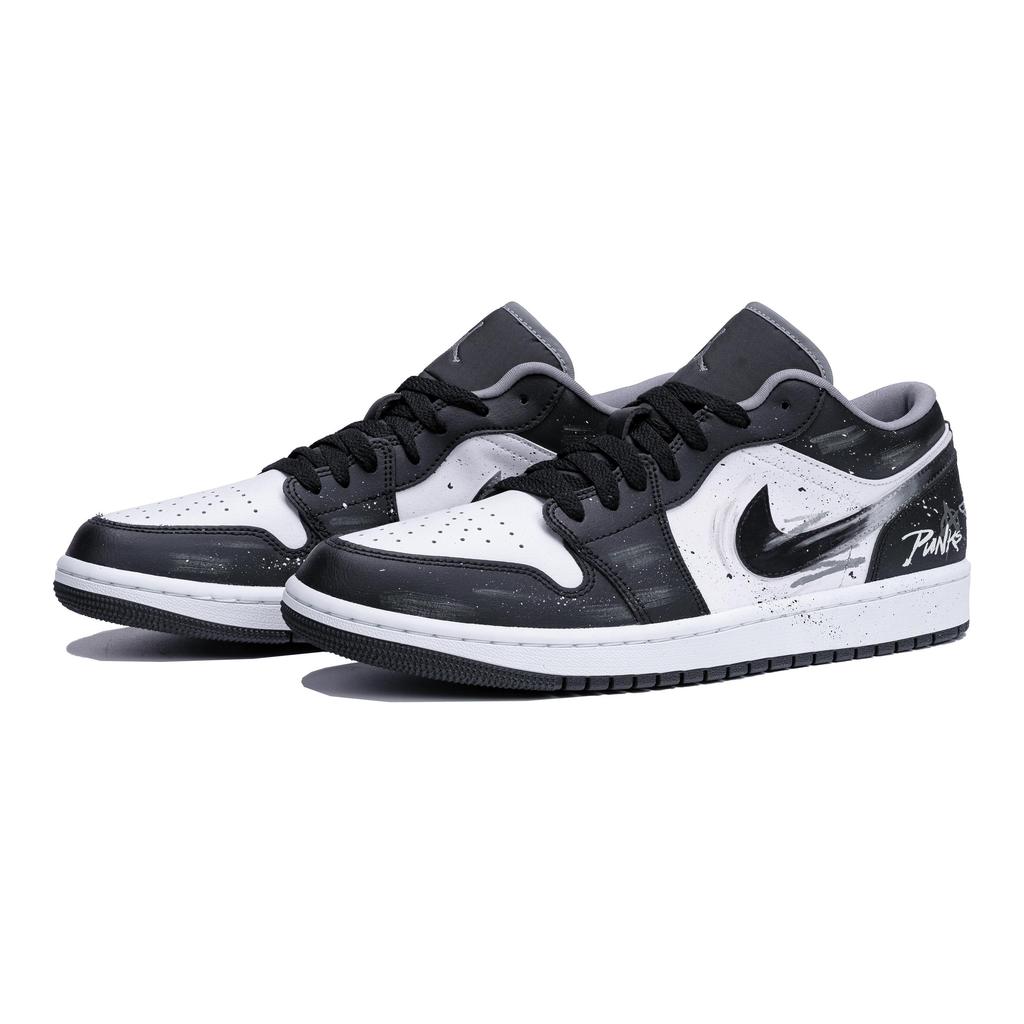 Jordan Air Jordan 1 Stunning Ink Dyed Spray Application Leather Slip Resistant Lightweight Low Top 553558-040(Team1712-)