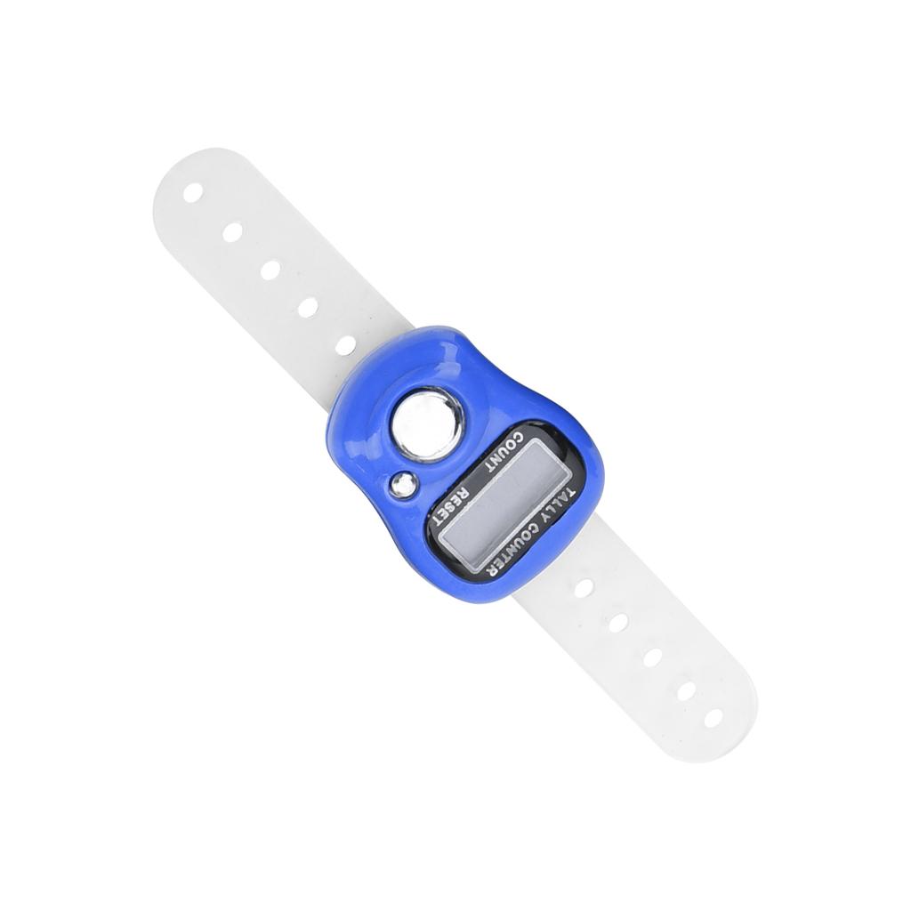 Ηλεκτρονικός Μετρητής Δακτύλου με Επαναρυθμιζόμενο LCD 5 Ψηφίων Μετρητής Χειρός για Προσευχή και Περίπατο Σκούρο Μπλε