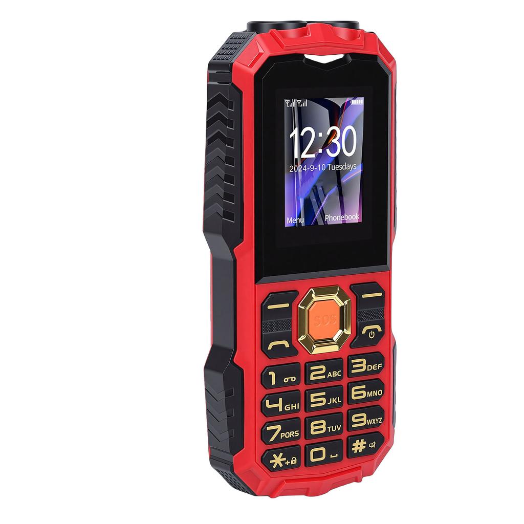 Large Buttons Cell Phone 4G LTE Unlocked with SOS Key 16800mAh Dual SIM MP3 Calling SMS Functions Internet Red