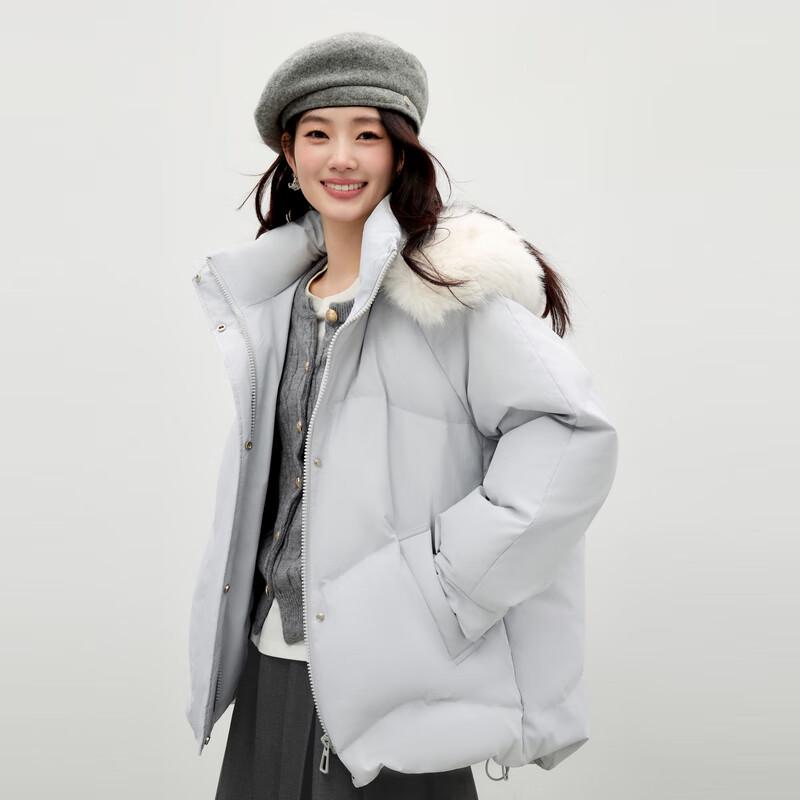 Qiusbiyiren Women's Winter Quilted Hooded Down Jacket