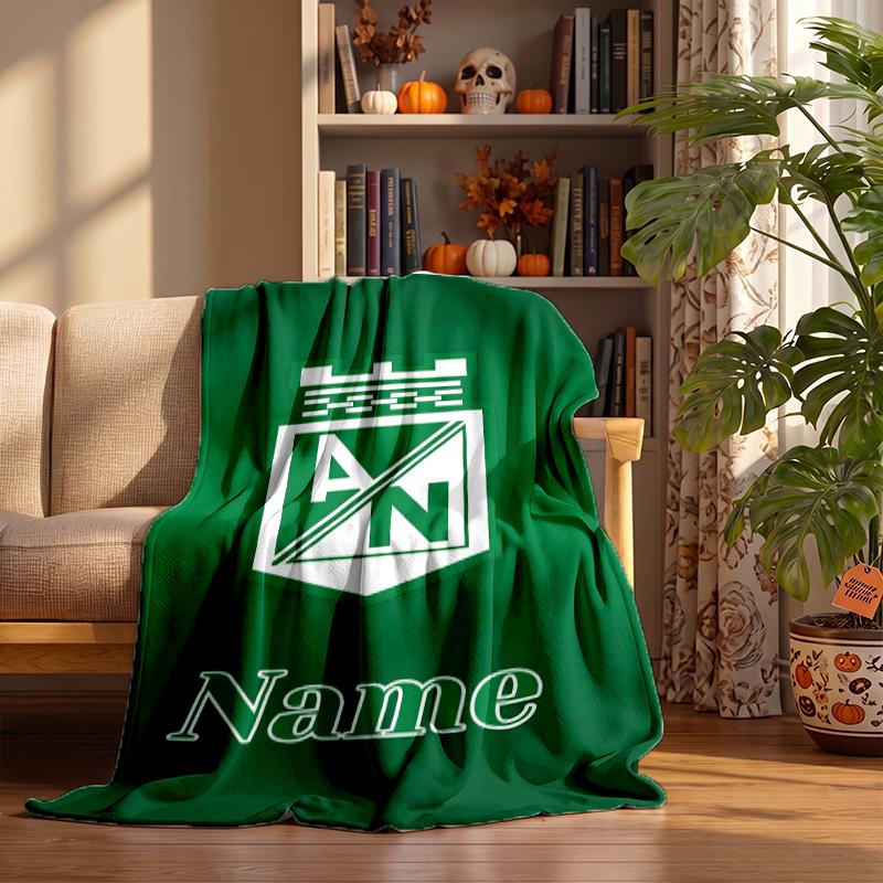 Atletico Nacional Custom Flannel Blankets Soft Warm Cozy Throws for Home Decor Holiday Gifts