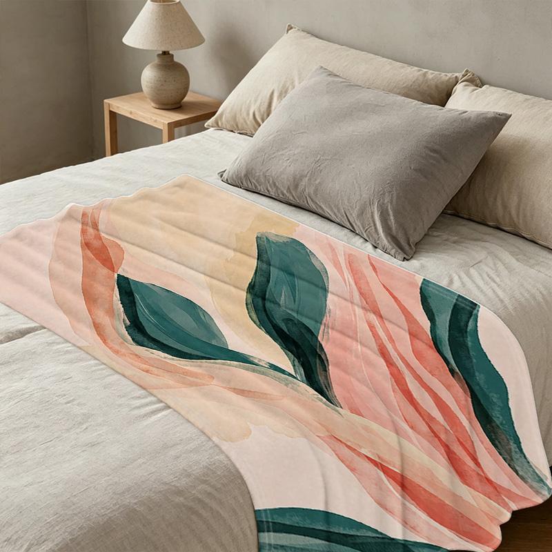 Lightweight Flannel Blanket Abstract Art Design, Soft & Skin-Friendly, Versatile for Home, Couch & Car, Perfect for Christmas & Halloween