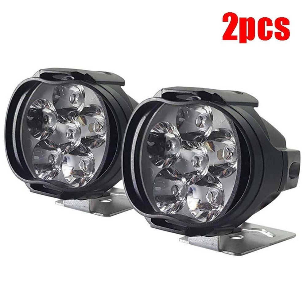 2Pcs 6 LED Auxiliary Headlight for Motorcycle Spotlights  Lamp Vehicle 6LED Auxiliary Headlight Brightness Electric Car Light