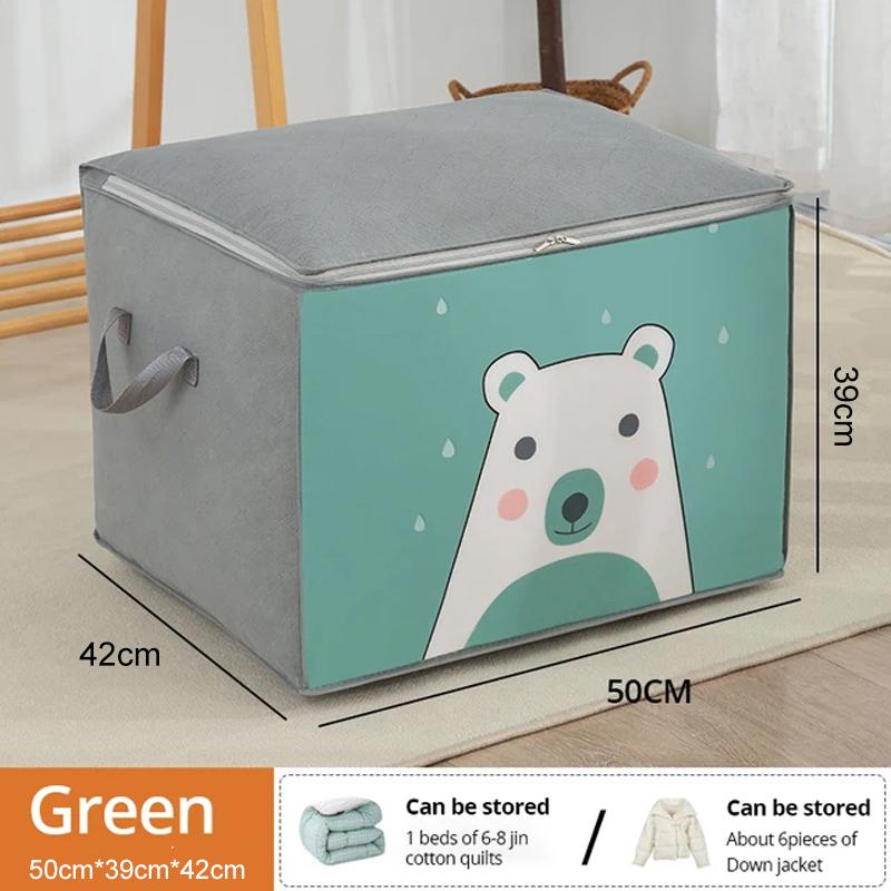 1pc Large Capacity Clothes Storage Bag Organizer With Reinforced Handle For Blankets Bedding Foldable With Zipper Storage Bag