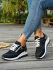 European & American Wedge Heel Fashion Sneakers: Versatile, Plus-Size, Color Block, Thick Sole Casual Shoes for Women