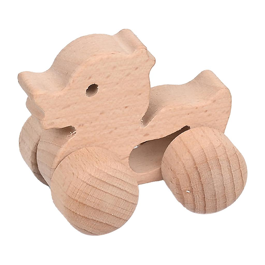 Wood Animal Car Toy Easy Grip for Baby Inertia Push Car Toy for Toddler Fine Motor Skill Exercise Fun Learning Toy