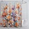 3D Flower Shower Curtain Set Colorful Printing Design Fabric Bathroom Decoration Waterproof Washable Shower Curtain With Hooks