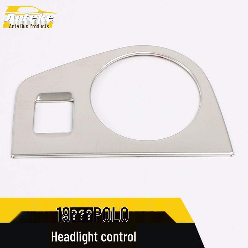 Compatible with 19 Polo models, Polo headlight control brightness ring and switch adjustment trim sticker.