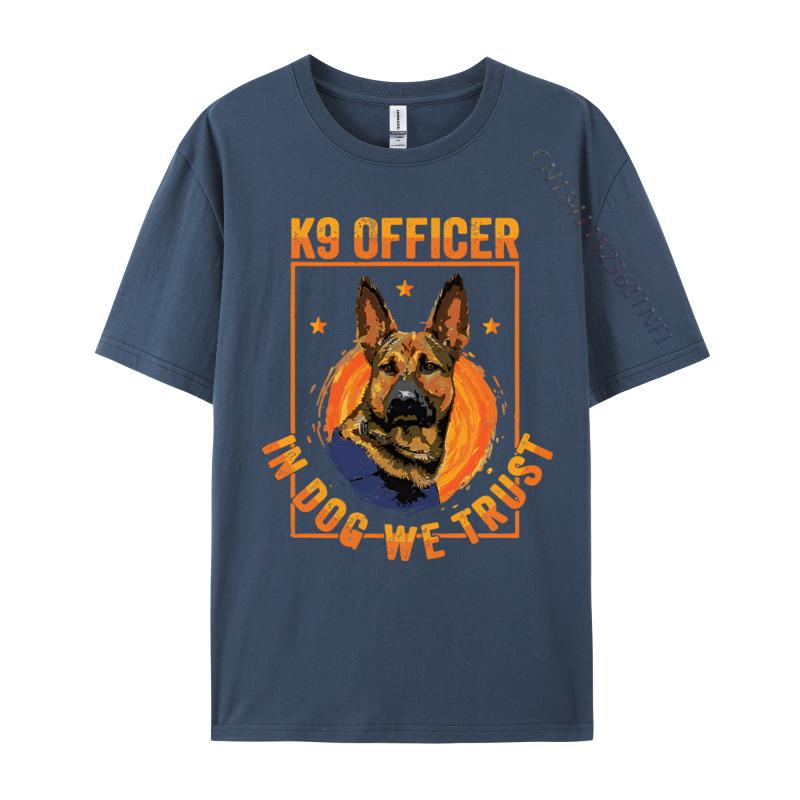 K9 In Dog We Trust Shepherd Thin Blue Light Tshirt Cotton Tops T Shirt for Male Beach Top Tshirts Holiday Plain Shirt