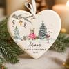 1pc Personalized Bunny Baby First Christmas Ornament Ceramic Christmas Ornament for Baby Girl Boy New Baby Gift Xmas Keepsake