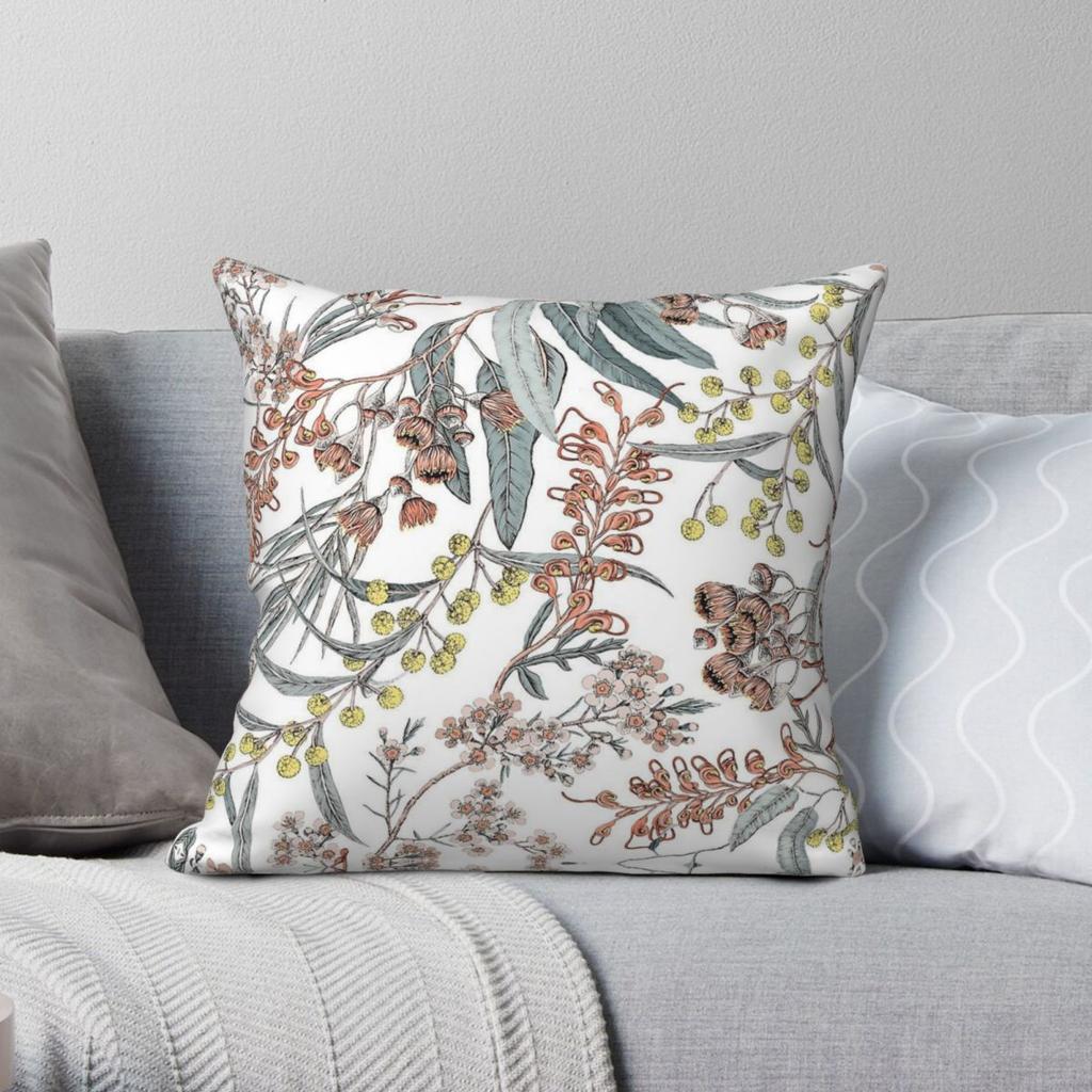 Australian Native Flowers Pillowcase Polyester Linen Velvet Printed Zip Decor Pillow Case Room Cushion Cover