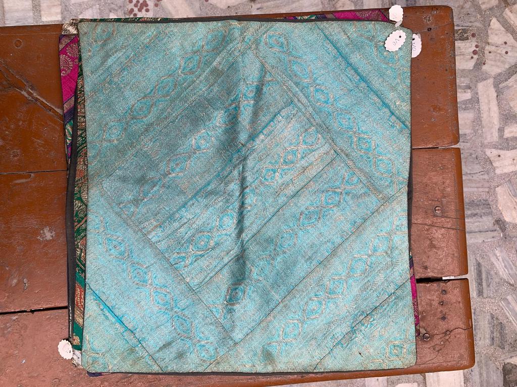 Hand Embroidered Cotton Pillow Cover: Bohemian Decorative Cushion 40