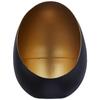 Suport pentru lumânare tip pastilă din fier ornamental|Elegant|pentru decor interior și exterior|Formă ovală (Negru cu Textură Aurie),Incandescent