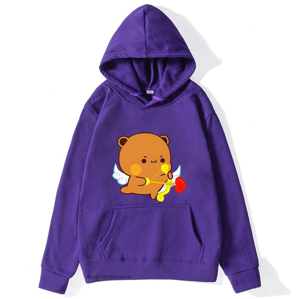 Cute Dudu and Bubu Hoodies Panda and Brownie Bear Couple Sweatshirt Men Women Clothes Kawaii Style Top
