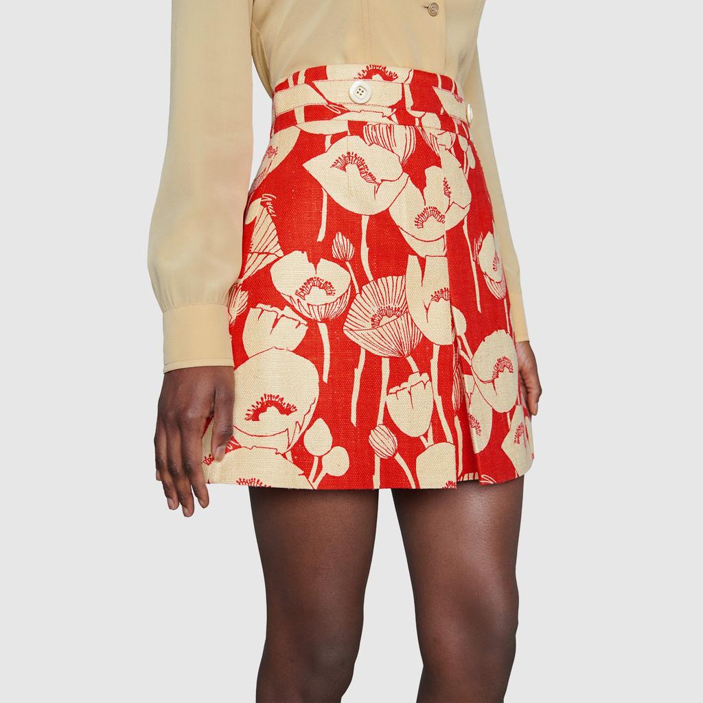 GUCCI Casual Short Skirts Women's Red Moderate A Line Skirt 661562-ZAGUI-6397