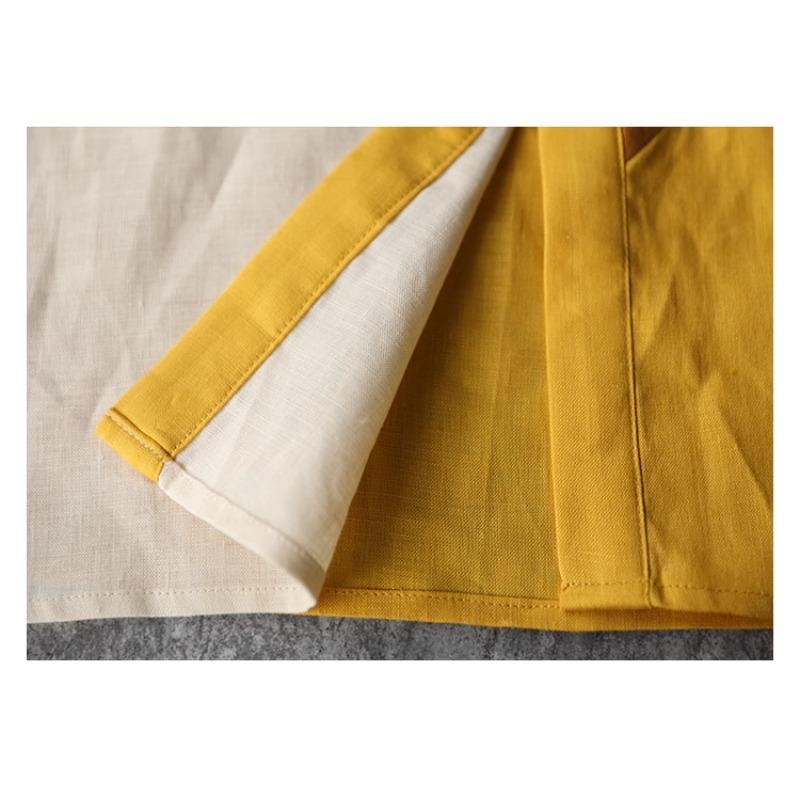 DIMANAF Plus Size Linen Blouse Dress Women 2025 Colorful New Summer Style Shirt O-Neck Loose New