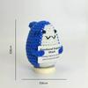 Funny Positive Crochet Cow Doll Desktop Ornament Handmade Cheer Emotional Support Positive Cow with Card Home Party Decoration