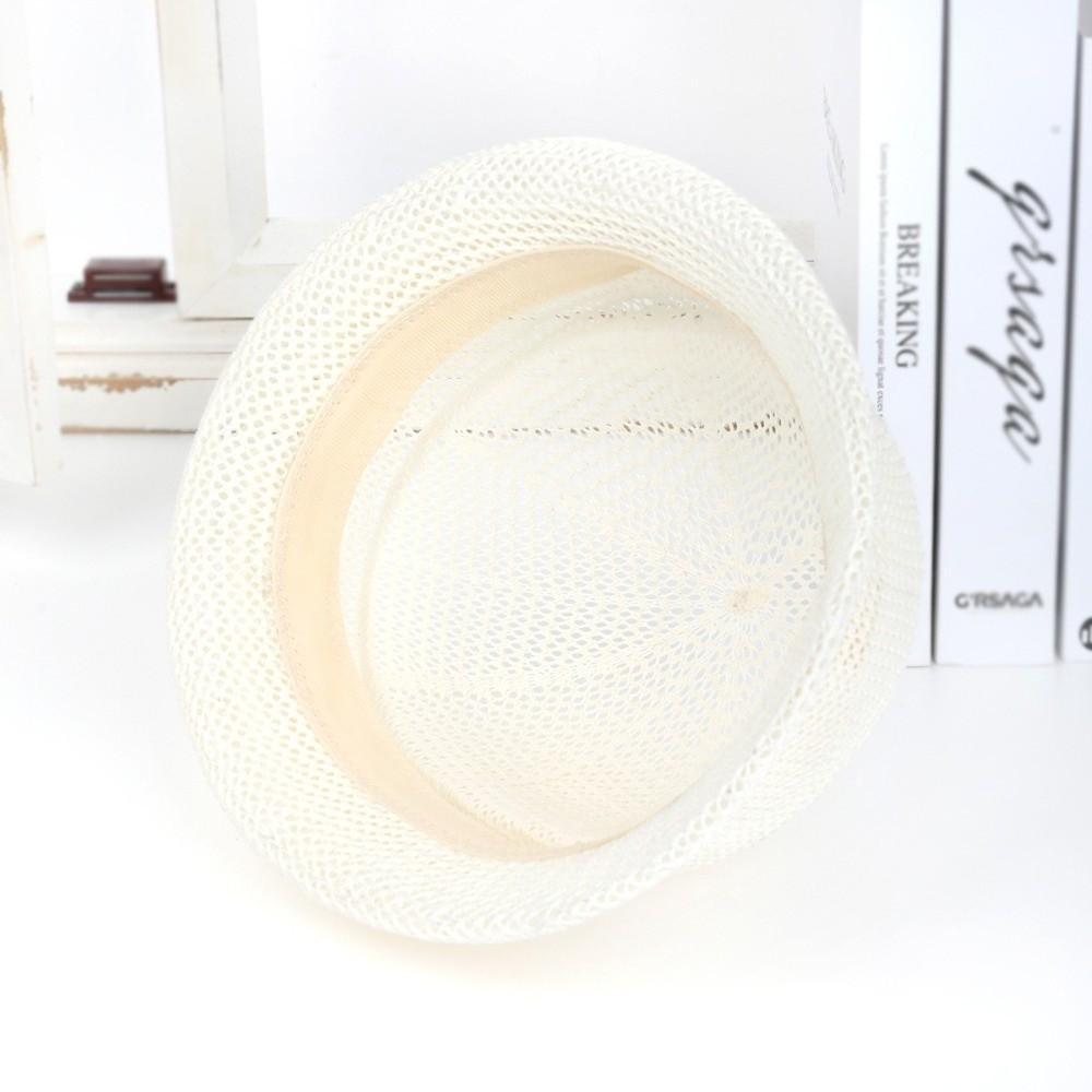 Summer Straw Pillbox Hat Curled Edge Circle Top Straw Hat Sun Basin Hat