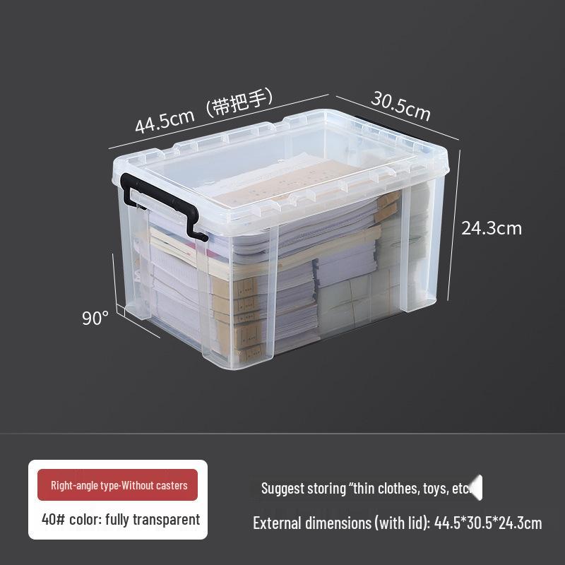 Прозрачный большой пластиковый ящик для хранения одежды