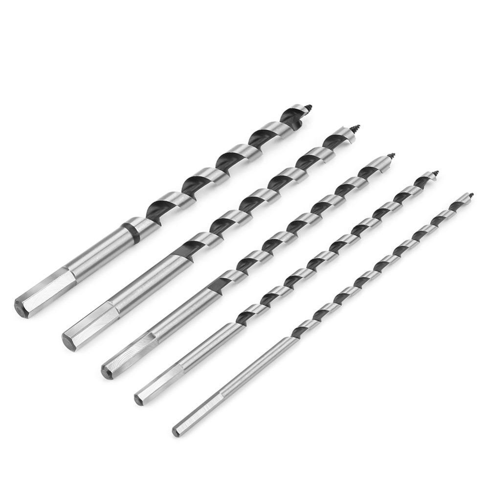 5pcs Hardened Alloy Steel Auger Drill Bit Set Hexagon Handle Drill Bit Planting Hole Drilling