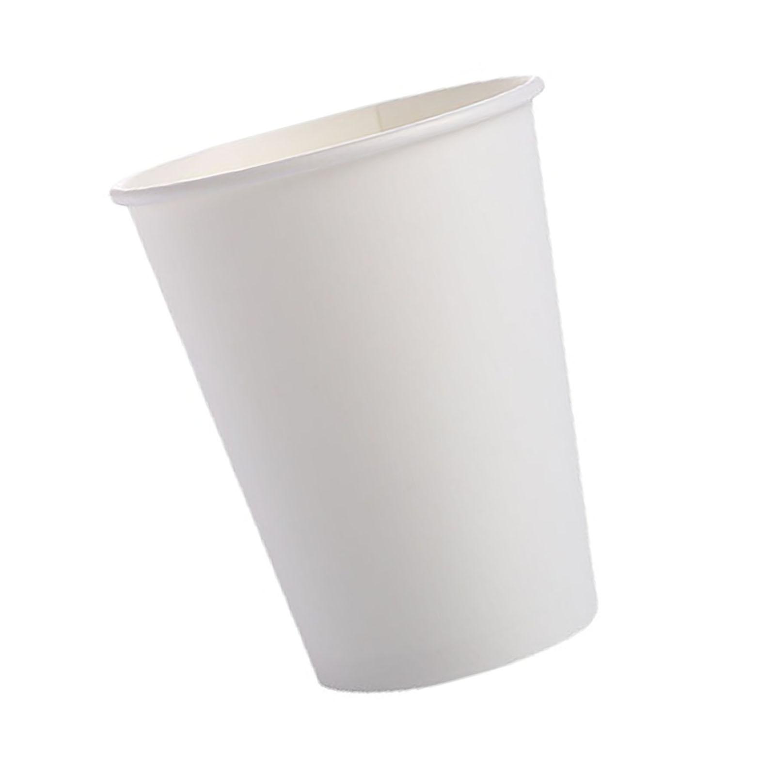 

50PCS Paper Cups Rolled Edges Heat Resistant Leak Proof Environmentally Friendly for Home Office Classroom White