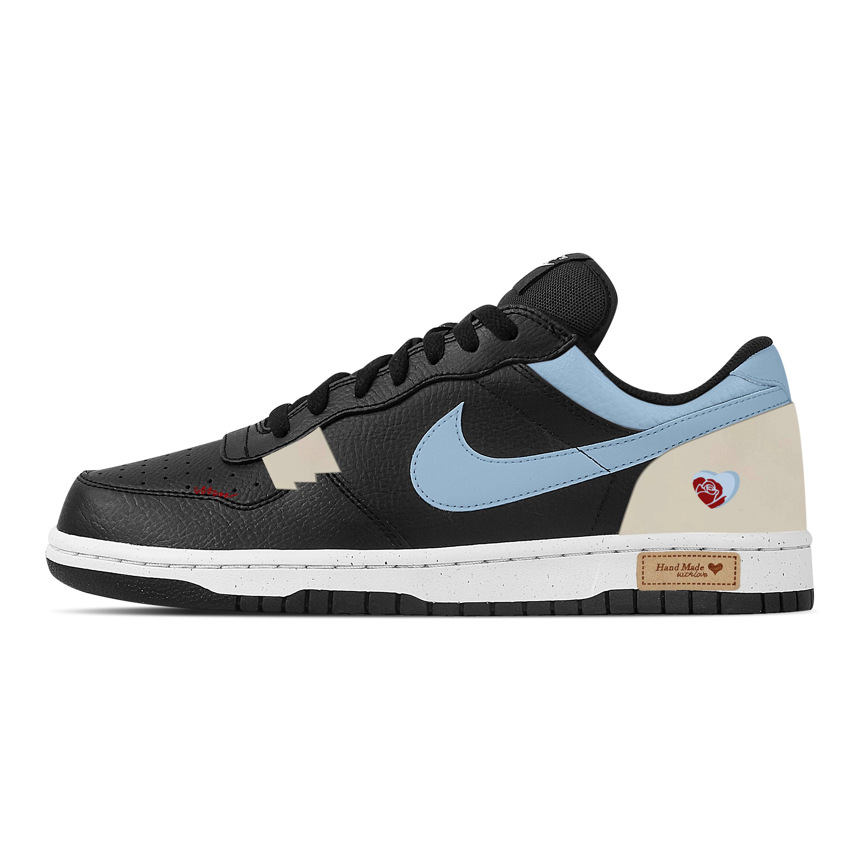 

Nike Big First Love Engraved In The Heart Abrasion Resistant Breathable Low top Skateboard Shoes Men s Black Blue 355152-016(Team773-) 42