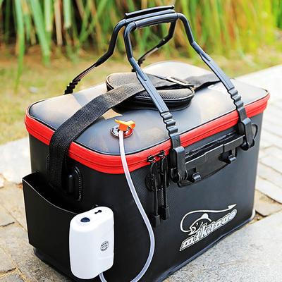 23L EVA Portable Fishing Bag Folding Thicken Live Fishing Box Tank Bucket Camping Fishing Tackle Fishbox Storage Bag(Without Pump)