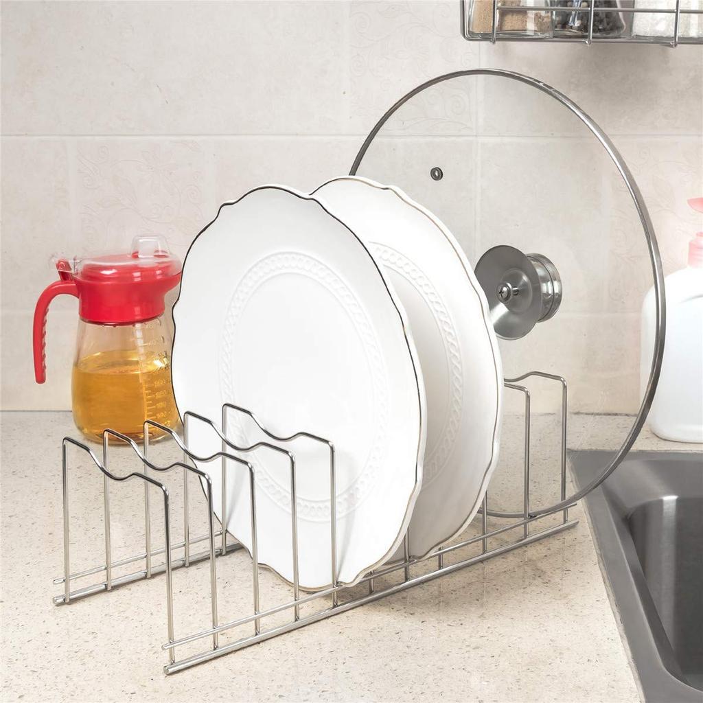 SANNO Frying Pan Pot Lid Storage Dish Stainless x x 7 Stand, Rack, Rack, Steel, Spacing 3.5cm 3, 2.5cm