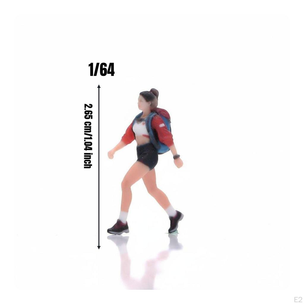 1/64 Female Figurine Diorama 3D Printed Girl Polished Finish texture 1:64 Lady Figure for Collectors