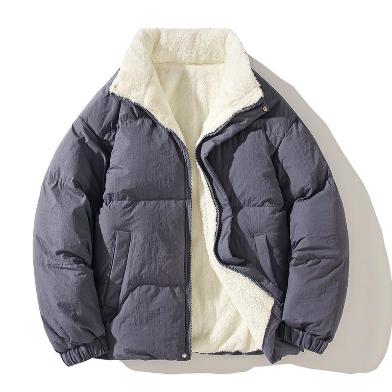 Winter New Style Japanese Lamb Velvet Loose Cotton Coat Men's Casual Cotton Clothing Trend Thickened Warm Couple Cotton Jacket
