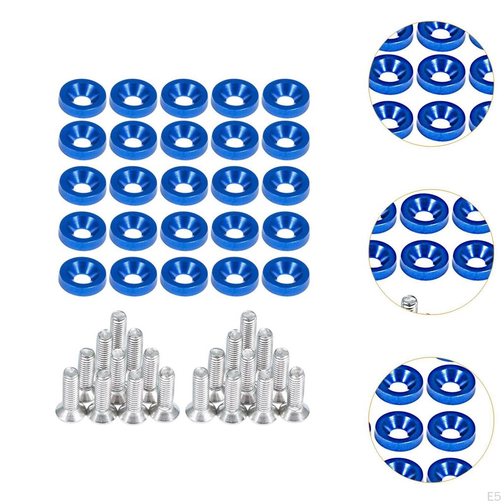 20 Stück Kennzeichenbefestigungen M6 (1/4 ") mit Unterlegscheiben für Fahrzeuge
