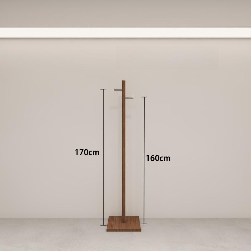 Vintage-Style Floor-Standing Women s Clothing Rack: Stainless Steel & Imitation Walnut Display Stand. Standard