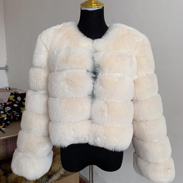 Women's Autumn/Winter Patchwork Faux Fox Fur Coat