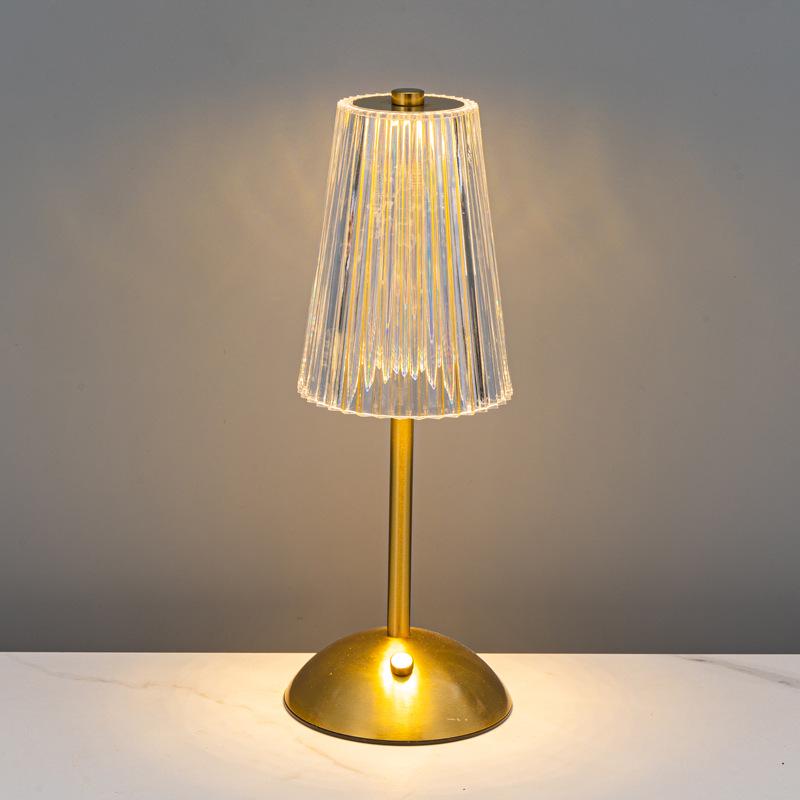 Lampă de Noptieră Elegantă cu Dimmer Tactil din Cristal