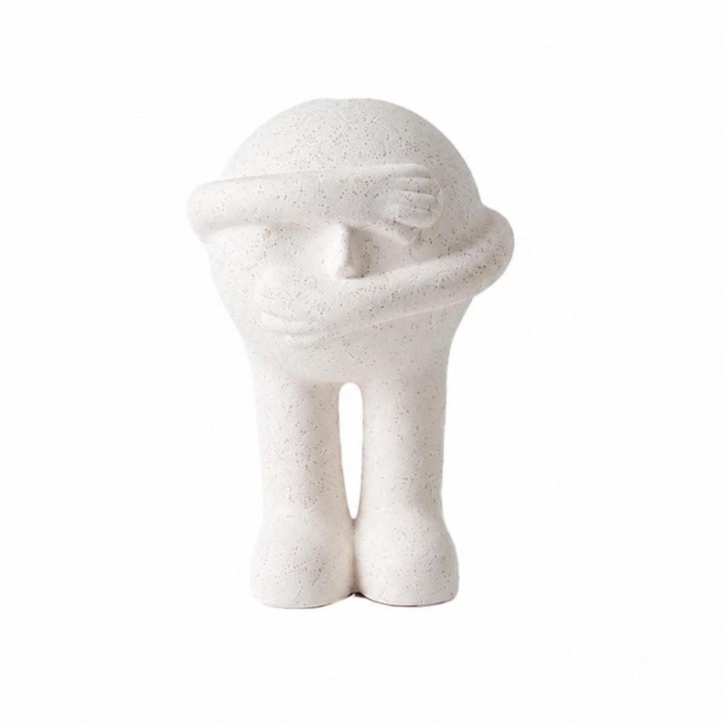 Compact Modern Minimalist Ceramic Figurine Artistic White