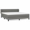 3126502 vidaXL Lit à sommier tapissier avec matelas Gris foncé 180x200cm Tissu