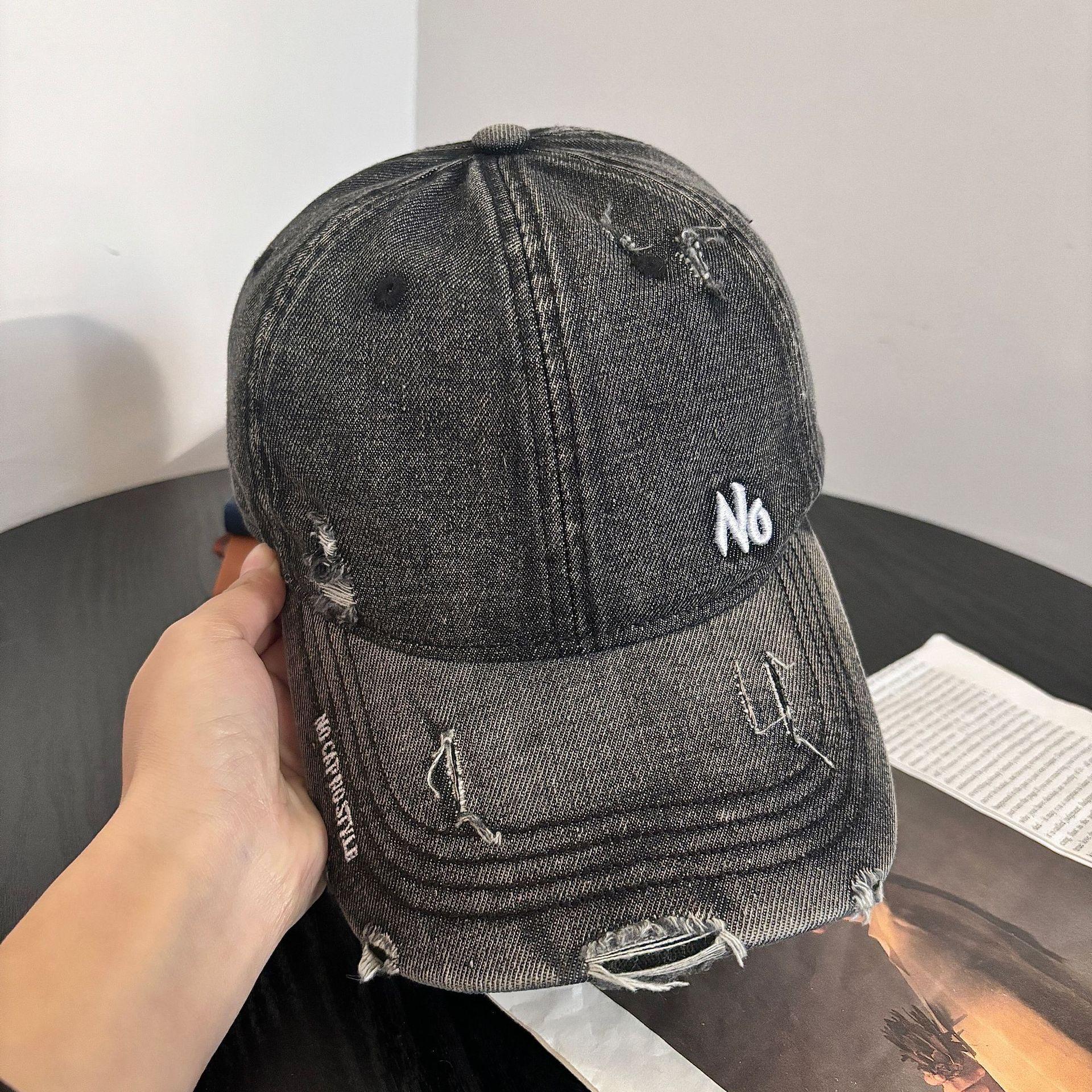 

Новая весенне-осенняя универсальная ретро-поношенная старая потертая бейсболка женская уличная трендовая кепка модная мужская M（56-58cm） серый